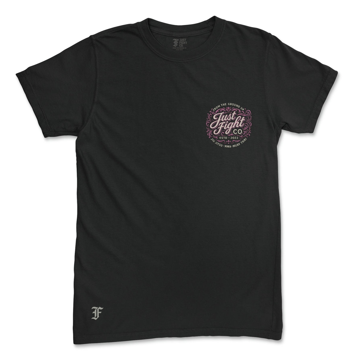 Just Fight Co. Core Discipline Tee – Black & Pink