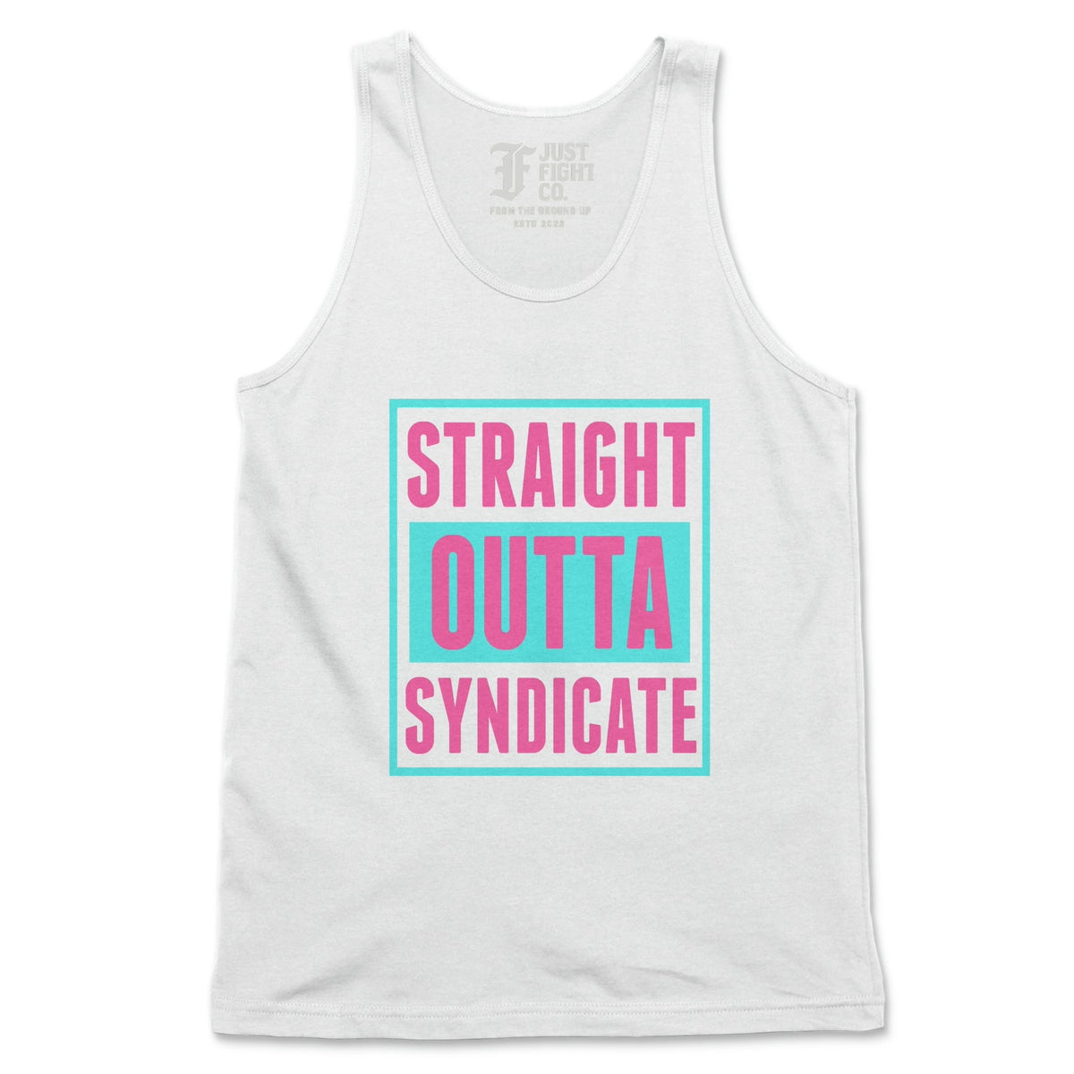 Straight Outta Syndicate Tank – White / Neon